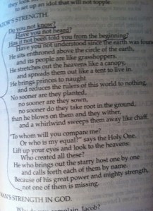 July 12 Isaiah 40, 2013