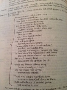June 16 2014 Jonah's prayer