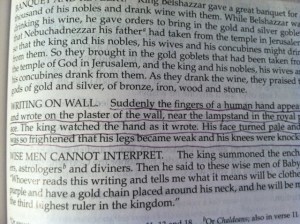 Sept 21 2014 The writing on the wall