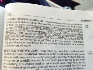 dec 4 2014 don't rely on ourselves