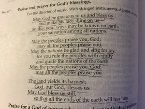 April 30 Psalm 67, 2015