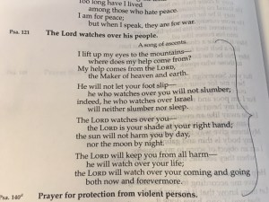 April 25 psalm 121, 2016